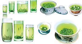 綠茶杯綠茶玻璃杯泡茶圖片