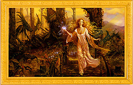 梦幻美女抽象油画设计素材