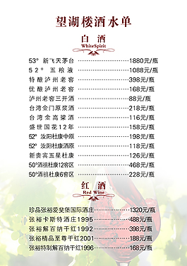 酒水單