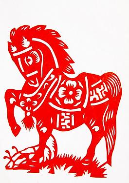 剪纸马图片
