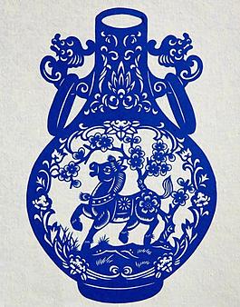 剪纸马图片