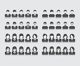 黑白人物頭像EPS