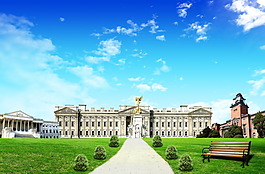 城楼外景背景JPG格式大图