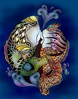 插画鱼图片