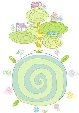線條風(fēng)景插畫圖片