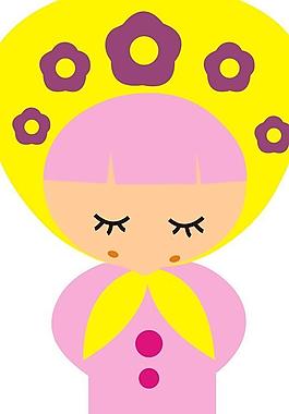 插畫小女孩圖片