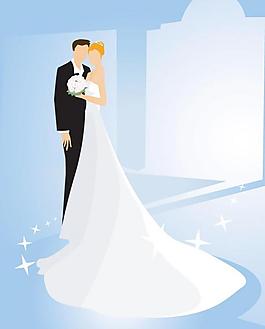 結婚婚禮主題插畫矢量圖片