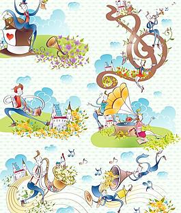浪漫情人插畫(huà)圖片