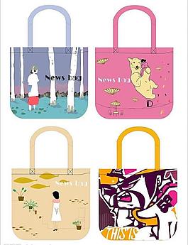 插畫環(huán)保袋圖片