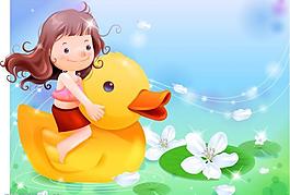 夢幻兒童插畫圖片