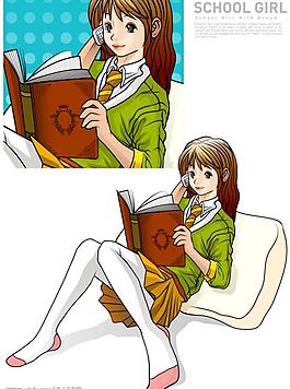 矢量女生插畫028圖片