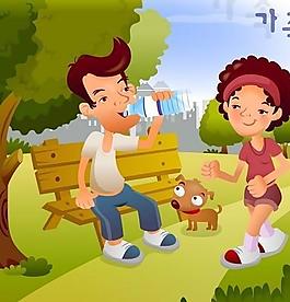 卡通家庭插画矢量素材图片