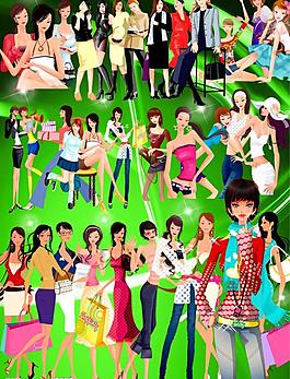 服装广告设计插画人物图片