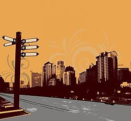 城市建筑插畫圖片