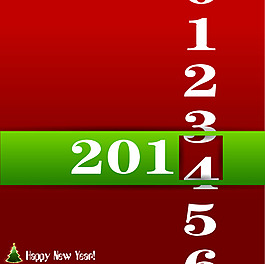 2014數(shù)字新年賀卡矢量素材