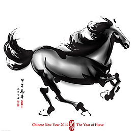 水墨马矢量素材