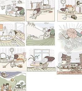 簡單生活插畫圖片