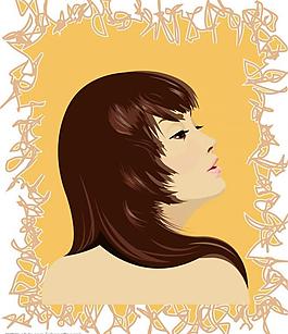 美女矢量插畫圖片