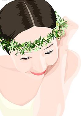 韓國矢量人物插畫（女）圖片