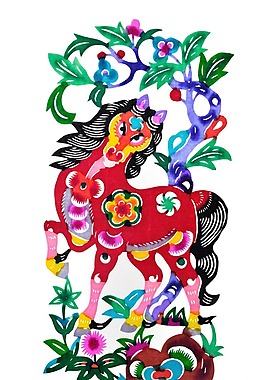 剪紙生肖馬