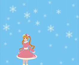 雪地里的小女孩图片