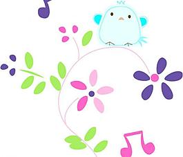小鳥(niǎo)鮮花圖片