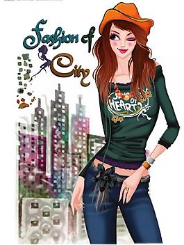 時尚女性矢量圖圖片