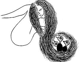 手繪漫畫插圖黑白圖片