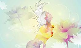 鮮花美女圖片