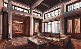 水墨客廳室內(nèi)設(shè)計(jì)圖片