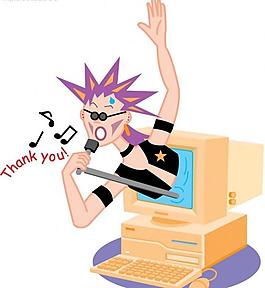 网络歌手漫画图片