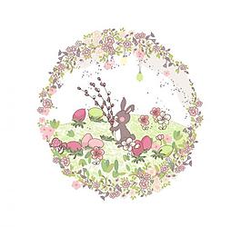 復(fù)活節(jié)兔子花卉圖案圖片