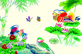 鴛鴦戲水設(shè)計(jì)素材下載