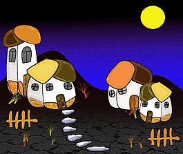 夜景 插畫圖片