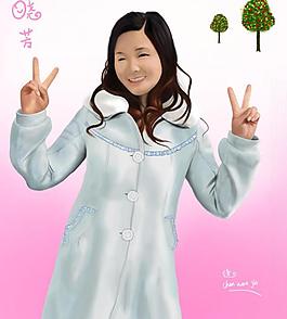 寫實(shí)人物插畫圖片