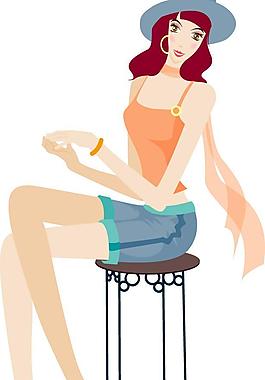 女孩插畫(huà)圖片