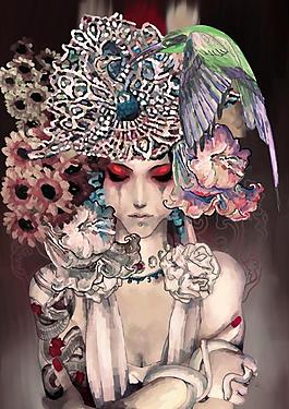 韓國 唯美 插畫圖片