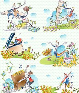 浪漫情人插畫(huà)圖片
