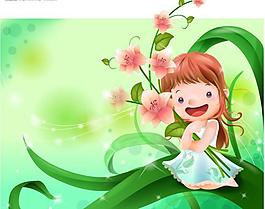 夢幻兒童插畫圖片