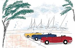 卡通汽車插畫圖片