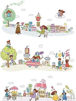 時尚簡筆插畫圖片