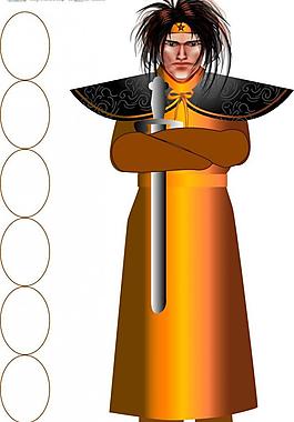 武士人物插畫圖片
