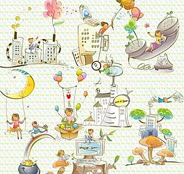 卡通線條風(fēng)格可愛插畫圖片