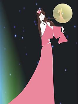 矢量美女插畫圖片