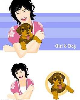 韓國矢量人物插畫（女）圖片