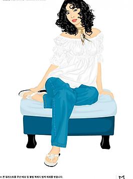 韓國(guó)矢量人物插畫（女）圖片