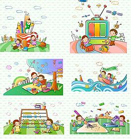 可愛兒童插畫圖片