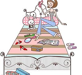 简约风格的生活休闲插画_37 矢量图图片
