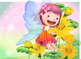 夢幻兒童插畫圖片