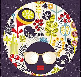 時(shí)尚美女矢量圖片